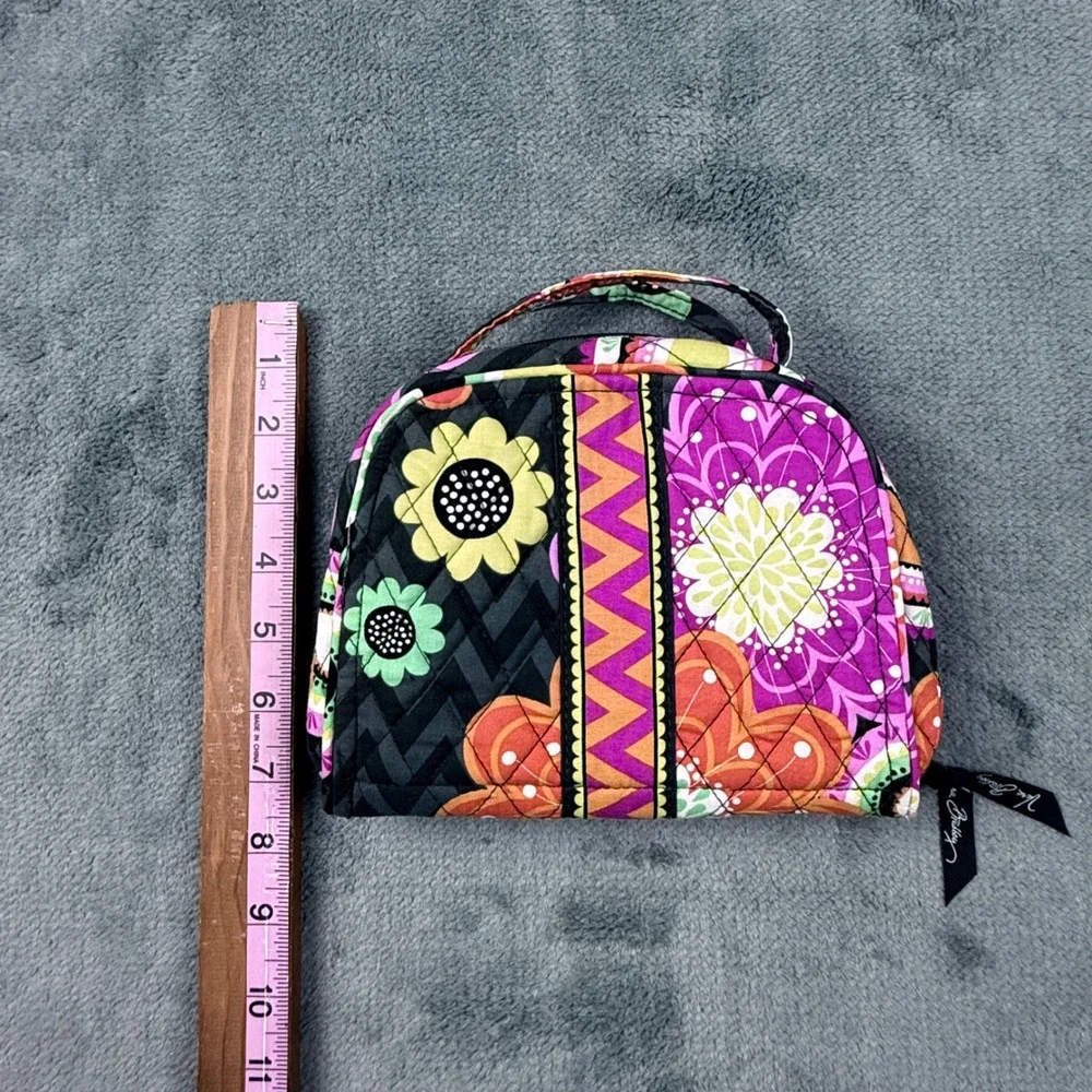 Vera Bradley Rhythm and Blues Quilted Cosmetic Case Travel Organizer Bag